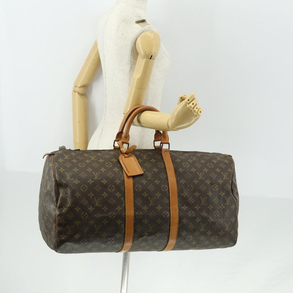 LOUIS VUITTON Monogram Keepall 55 Boston Tasche M41424 LV Auth BA9282
