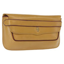 CARTIER Must Line Clutch Bag Leather Yellow Gold Auth BA9283-1