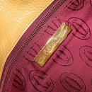 CARTIER Must Line Clutch Bag Leather Yellow Gold Auth BA9283-14