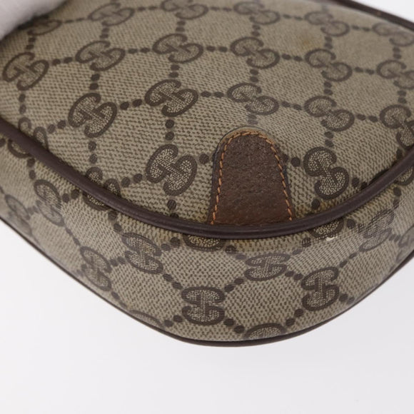 GUCCI GG Supreme Web Sherry Line Bag PVC Beige Gold 156 02 066 Auth BA9285