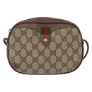 GUCCI GG Supreme Web Sherry Line Bag PVC Beige Gold 156 02 066 Auth BA9285-13
