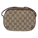 GUCCI GG Supreme Web Sherry Line Bag PVC Beige Gold 156 02 066 Auth BA9285-2