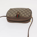 GUCCI GG Supreme Web Sherry Line Bag PVC Beige Gold 156 02 066 Auth BA9285-6