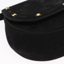 Salvatore Ferragamo Vala Shoulder Bag Suede Black Gold Auth BA9286-10