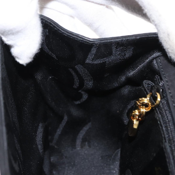 Salvatore Ferragamo Vala Shoulder Bag Suede Black Gold Auth BA9286