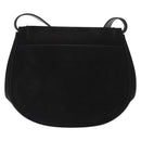 Salvatore Ferragamo Vala Shoulder Bag Suede Black Gold Auth BA9286-3