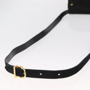 Salvatore Ferragamo Vala Shoulder Bag Suede Black Gold Auth BA9286-7