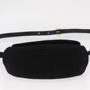 Salvatore Ferragamo Vala Shoulder Bag Suede Black Gold Auth BA9286-9