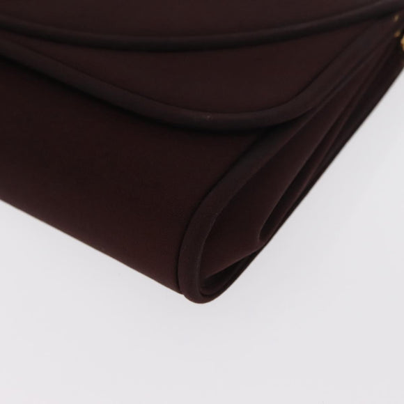 GUCCI Chain Shoulder Bag Nylon Bordeaux Gold Auth BA9288