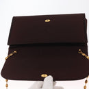 GUCCI Chain Shoulder Bag Nylon Bordeaux Gold Auth BA9288-18