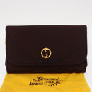 GUCCI Chain Shoulder Bag Nylon Bordeaux Gold Auth BA9288-12