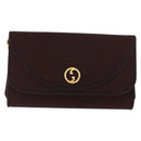 GUCCI Chain Shoulder Bag Nylon Bordeaux Gold Auth BA9288-13