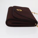 GUCCI Chain Shoulder Bag Nylon Bordeaux Gold Auth BA9288-3