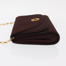 GUCCI Chain Shoulder Bag Nylon Bordeaux Gold Auth BA9288-4
