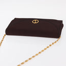 GUCCI Chain Shoulder Bag Nylon Bordeaux Gold Auth BA9288-6