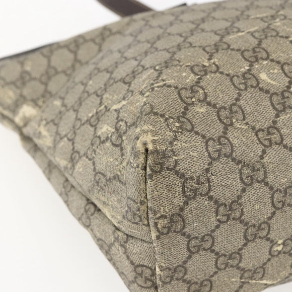 GUCCI GG Supreme Tote Bag PVC Beige 211137 Auth BA9292