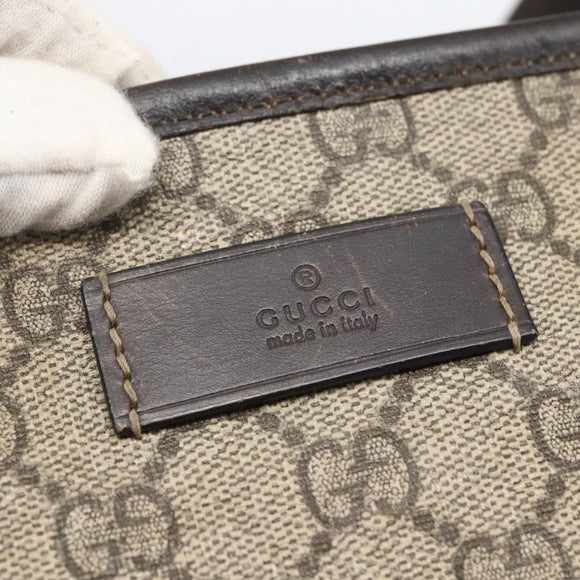 GUCCI GG Supreme Tote Bag PVC Beige 211137 Auth BA9292