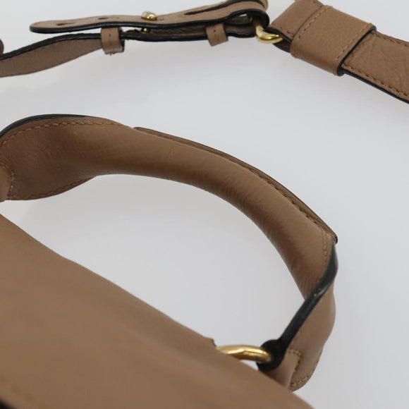 Chloe Elsie Hand Bag Leather 2way Beige Gold Auth BA9293