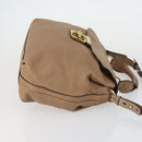 Chloe Elsie Hand Bag Leather 2way Beige Gold Auth BA9293-4