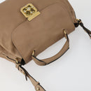 Chloe Elsie Hand Bag Leather 2way Beige Gold Auth BA9293-6
