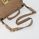Chloe Elsie Hand Bag Leather 2way Beige Gold Auth BA9293-7
