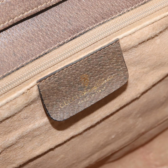 GUCCI GG Supreme Shoulder Bag PVC Beige Gold Auth BA9294