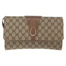 GUCCI GG Supreme Shoulder Bag PVC Beige Gold Auth BA9294-13