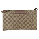 GUCCI GG Supreme Shoulder Bag PVC Beige Gold Auth BA9294-2