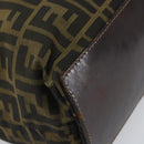 FENDI Zucca Canvas Hand Bag Brown Black Auth BA9302-11