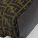 FENDI Zucca Canvas Hand Bag Brown Black Auth BA9302-13