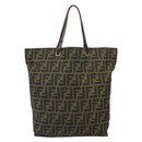 FENDI Zucca Canvas Hand Bag Brown Black Auth BA9302-2