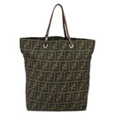 FENDI Zucca Canvas Hand Bag Brown Black Auth BA9302-3