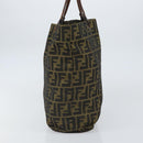 FENDI Zucca Canvas Hand Bag Brown Black Auth BA9302-5