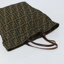 FENDI Zucca Canvas Hand Bag Brown Black Auth BA9302-6