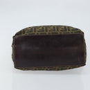 FENDI Zucca Canvas Hand Bag Brown Black Auth BA9302-9