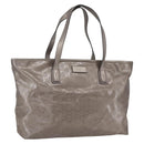GUCCI GG implementation Tote Bag PVC Silver 211137 Auth BA9306-1