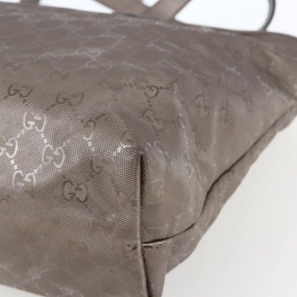 GUCCI GG implementation Tote Bag PVC Silver 211137 Auth BA9306