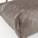 GUCCI GG implementation Tote Bag PVC Silver 211137 Auth BA9306-16