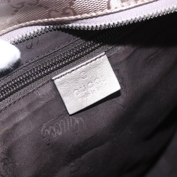 GUCCI GG implementation Tote Bag PVC Silver 211137 Auth BA9306