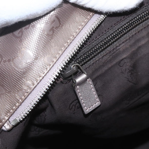 GUCCI GG implementation Tote Bag PVC Silver 211137 Auth BA9306