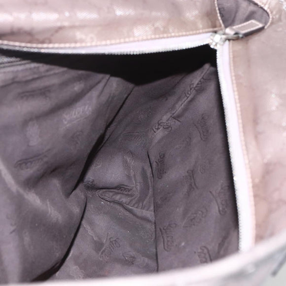 GUCCI GG implementation Tote Bag PVC Silver 211137 Auth BA9306