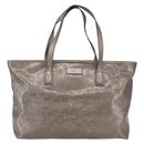 GUCCI GG implementation Tote Bag PVC Silver 211137 Auth BA9306-13