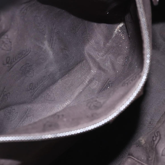 GUCCI GG implementation Tote Bag PVC Silver 211137 Auth BA9306