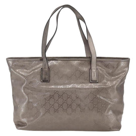 GUCCI GG implementation Tote Bag PVC Silver 211137 Auth BA9306 - 0