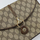GUCCI GG Supreme Horsebit Shoulder Bag PVC Beige Gold 33 001 3376 Auth BA9313-17