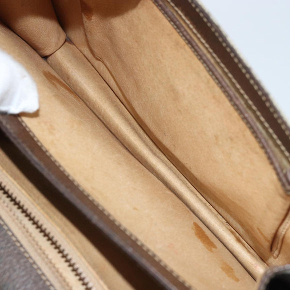 GUCCI GG Supreme Horsebit Shoulder Bag PVC Beige Gold 33 001 3376 Auth BA9313