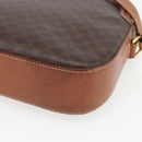 CELINE Macadam Canvas Shoulder Bag PVC Leather Brown Gold Auth BA9314-17