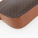 CELINE Macadam Canvas Shoulder Bag PVC Leather Brown Gold Auth BA9314-18