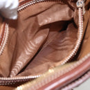 CELINE Macadam Canvas Shoulder Bag PVC Leather Brown Gold Auth BA9314-11