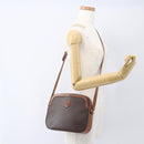 CELINE Macadam Canvas Shoulder Bag PVC Leather Brown Gold Auth BA9314-26